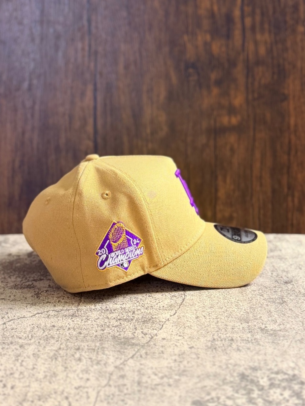 NWT New Era 9FORTY LA Dodgers Tan Purple Snapback Hat OSFA - Picture 2 of 9